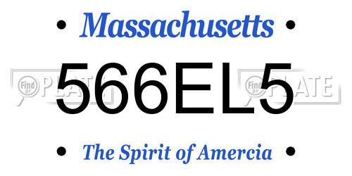 566EL5 Massachusetts License Plate