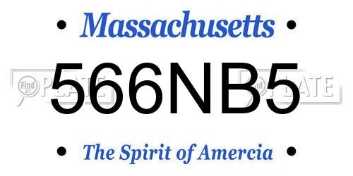 566NB5 Massachusetts License Plate