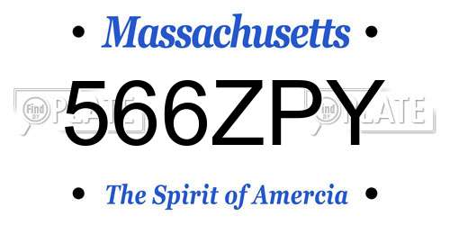 566ZPY Massachusetts License Plate