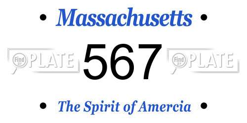 567 Massachusetts License Plate