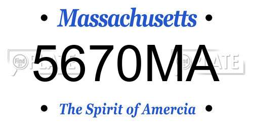 5670MA Massachusetts License Plate