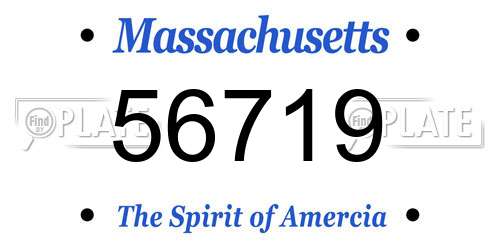 56719 Massachusetts License Plate