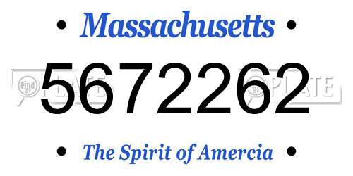 5672262 Massachusetts License Plate