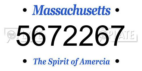5672267 Massachusetts License Plate