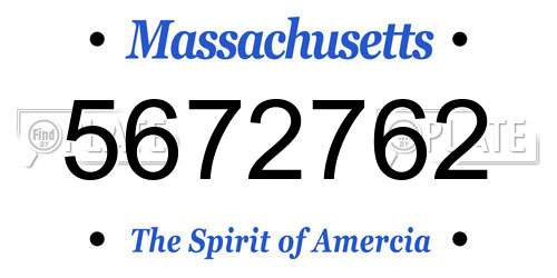 5672762 Massachusetts License Plate