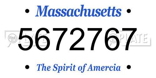 5672767 Massachusetts License Plate