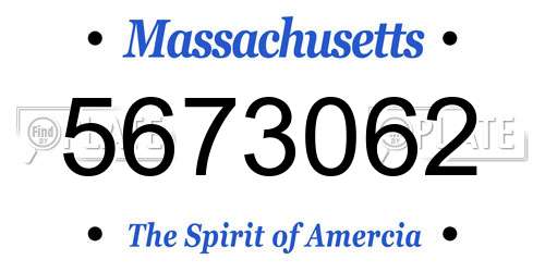 5673062 Massachusetts License Plate