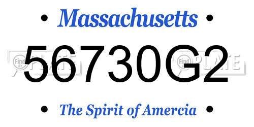 56730G2 Massachusetts License Plate