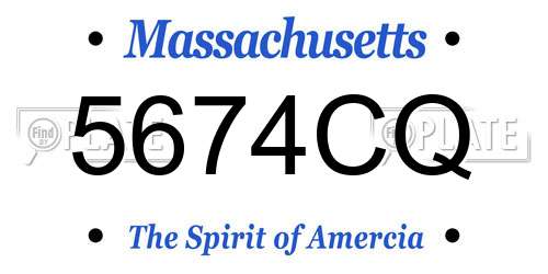 5674CQ Massachusetts License Plate