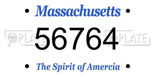 56764 Massachusetts License Plate