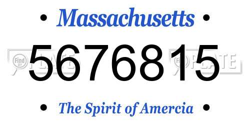 5676815 Massachusetts License Plate