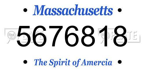 5676818 Massachusetts License Plate