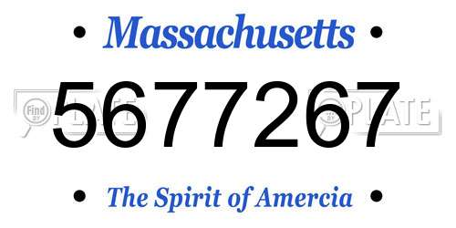 5677267 Massachusetts License Plate