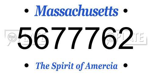 5677762 Massachusetts License Plate