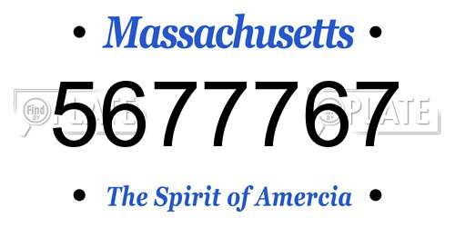 5677767 Massachusetts License Plate