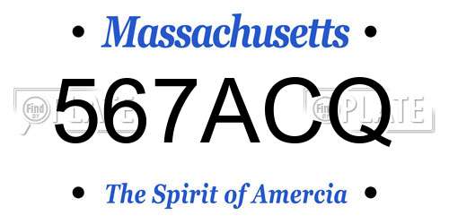 567ACQ Massachusetts License Plate