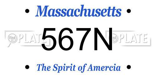 567N Massachusetts License Plate