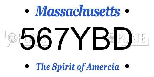 567YBD Massachusetts License Plate