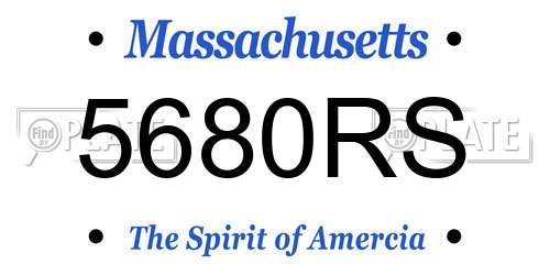 5680RS Massachusetts License Plate