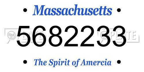5682233 Massachusetts License Plate