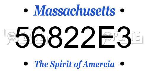 56822E3 Massachusetts License Plate