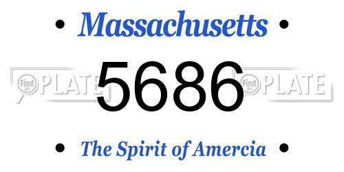 5686 Massachusetts License Plate