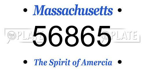 56865 Massachusetts License Plate
