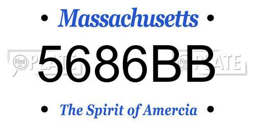 5686BB Massachusetts License Plate
