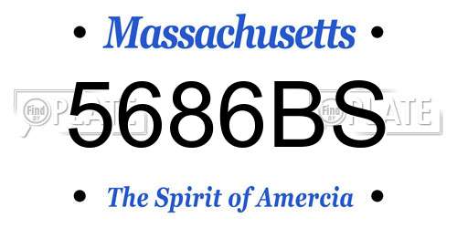 5686BS Massachusetts License Plate