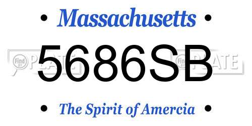 5686SB Massachusetts License Plate