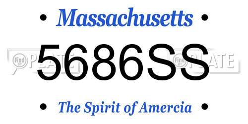 5686SS Massachusetts License Plate
