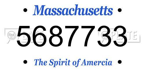 5687733 Massachusetts License Plate