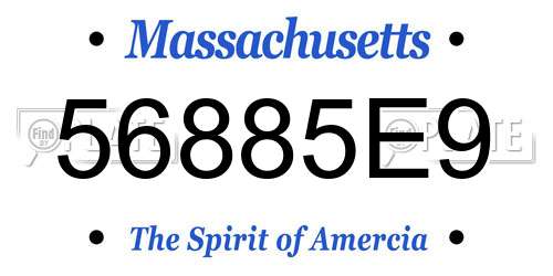 56885E9 Massachusetts License Plate