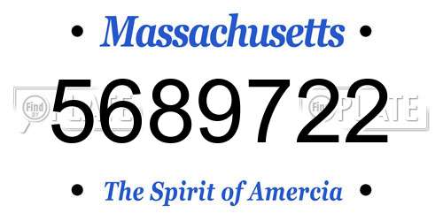 5689722 Massachusetts License Plate