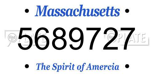 5689727 Massachusetts License Plate