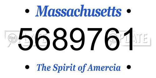 5689761 Massachusetts License Plate