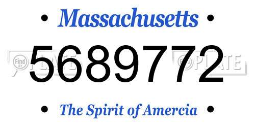 5689772 Massachusetts License Plate