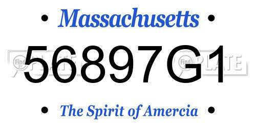 56897G1 Massachusetts License Plate