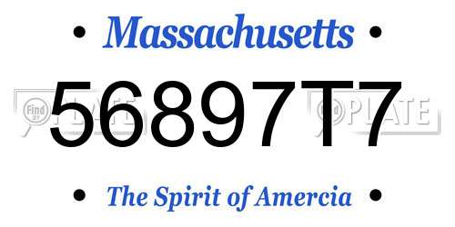 56897T7 Massachusetts License Plate