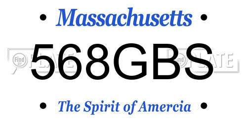 568GBS Massachusetts License Plate