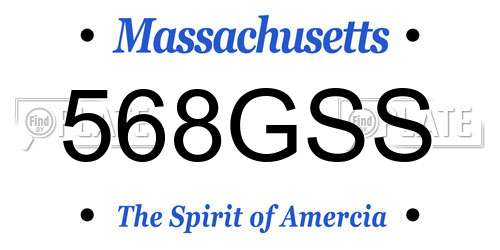 568GSS Massachusetts License Plate