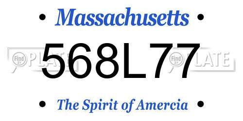 568L77 Massachusetts License Plate