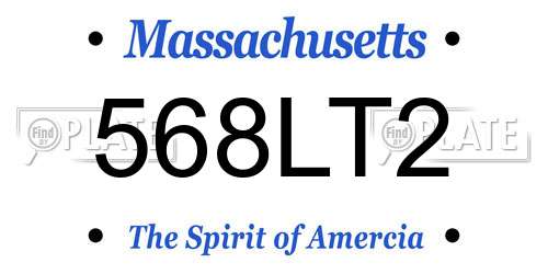 568LT2 Massachusetts License Plate