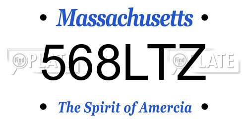 568LTZ Massachusetts License Plate