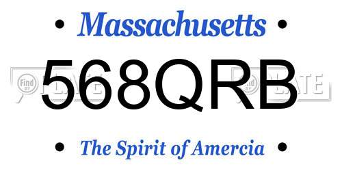 568QRB Massachusetts License Plate