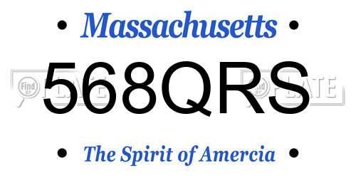 568QRS Massachusetts License Plate