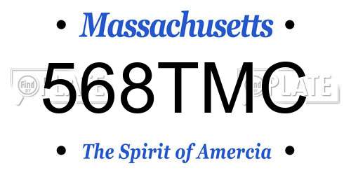 568TMC Massachusetts License Plate