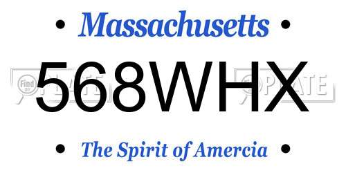 568WHX Massachusetts License Plate