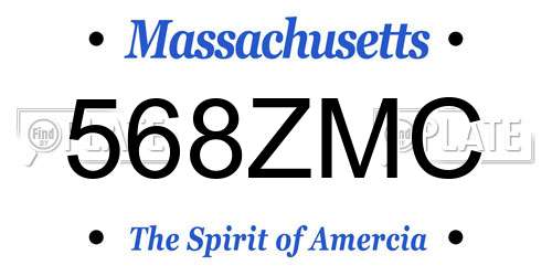 568ZMC Massachusetts License Plate