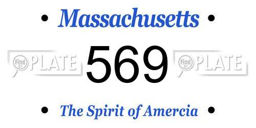 569 Massachusetts License Plate